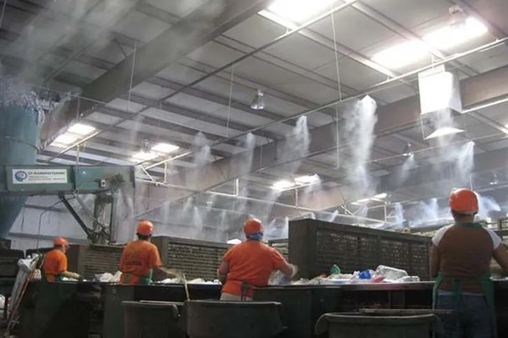 Warehouse with misting system